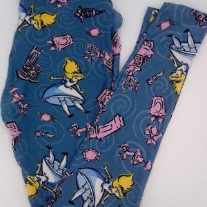 LULAROE DISNEY LEGGINGS ONE SIZE ALICE IN WONDERLAND